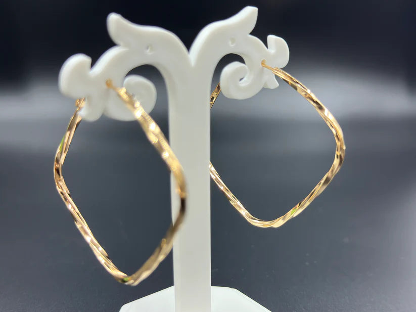 STUNNING ANTI TARNISH STAINLESS STEEL SQAURE SMALL HOOPS EARRINGS
