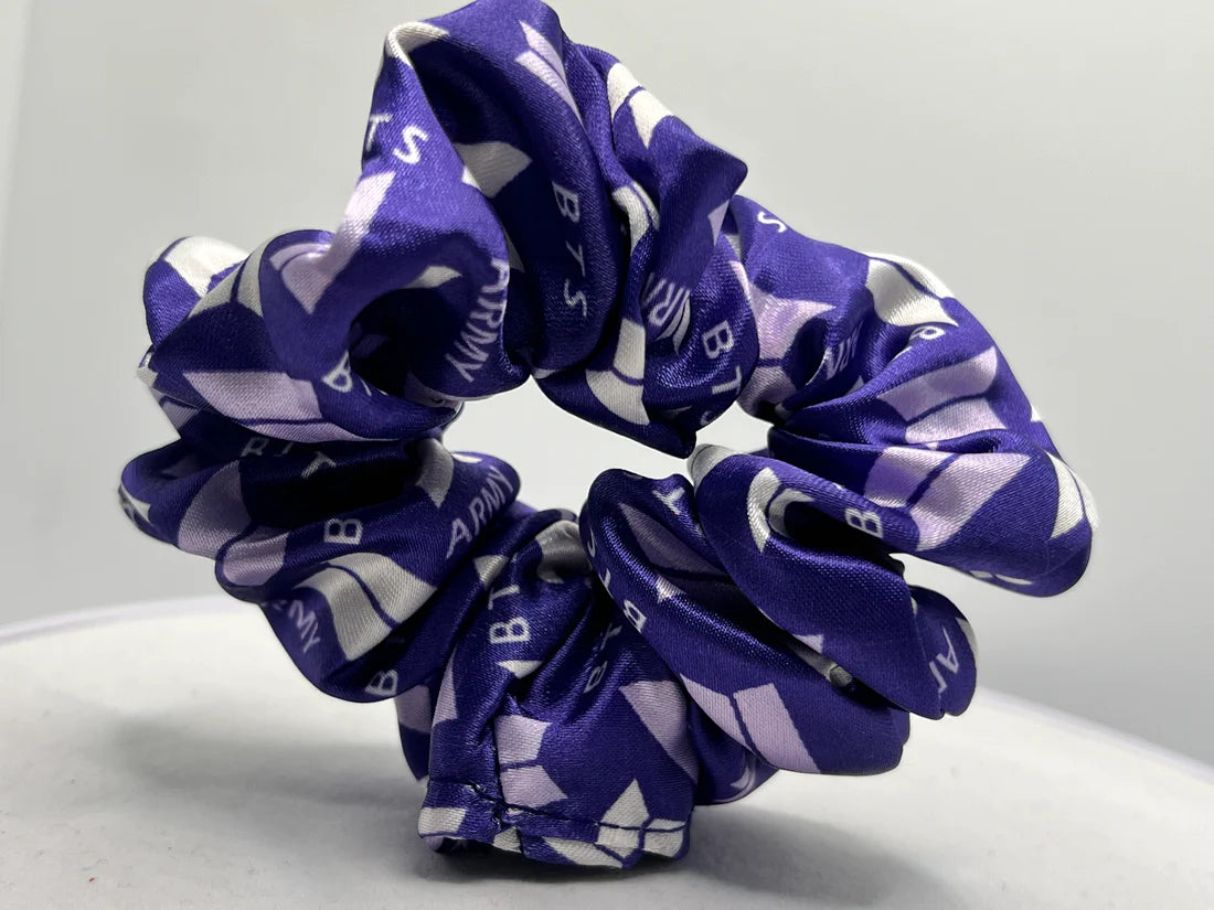PURPLE BTS SATIN SCRUNCHIE