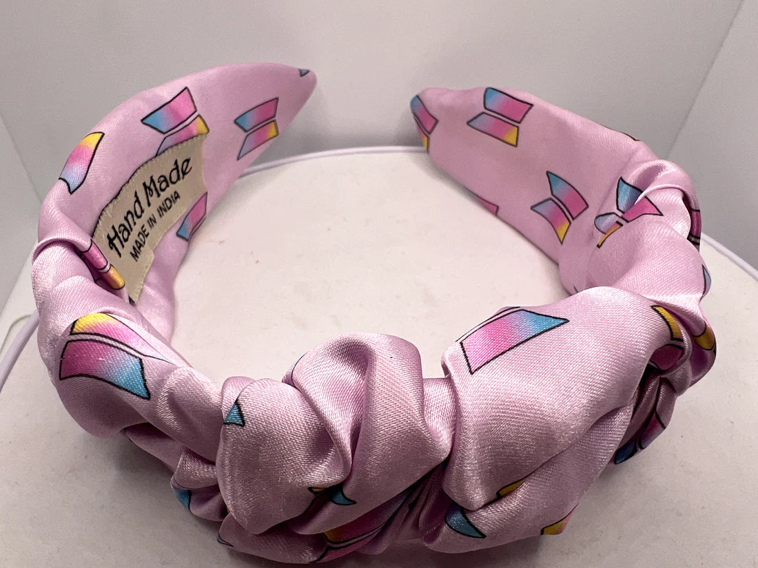PINK BTS PLEATED SATIN HAIRBAND