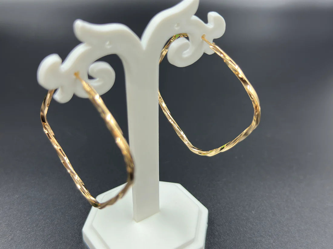 STUNNING ANTI TARNISH STAINLESS STEEL SQAURE SMALL HOOPS EARRINGS