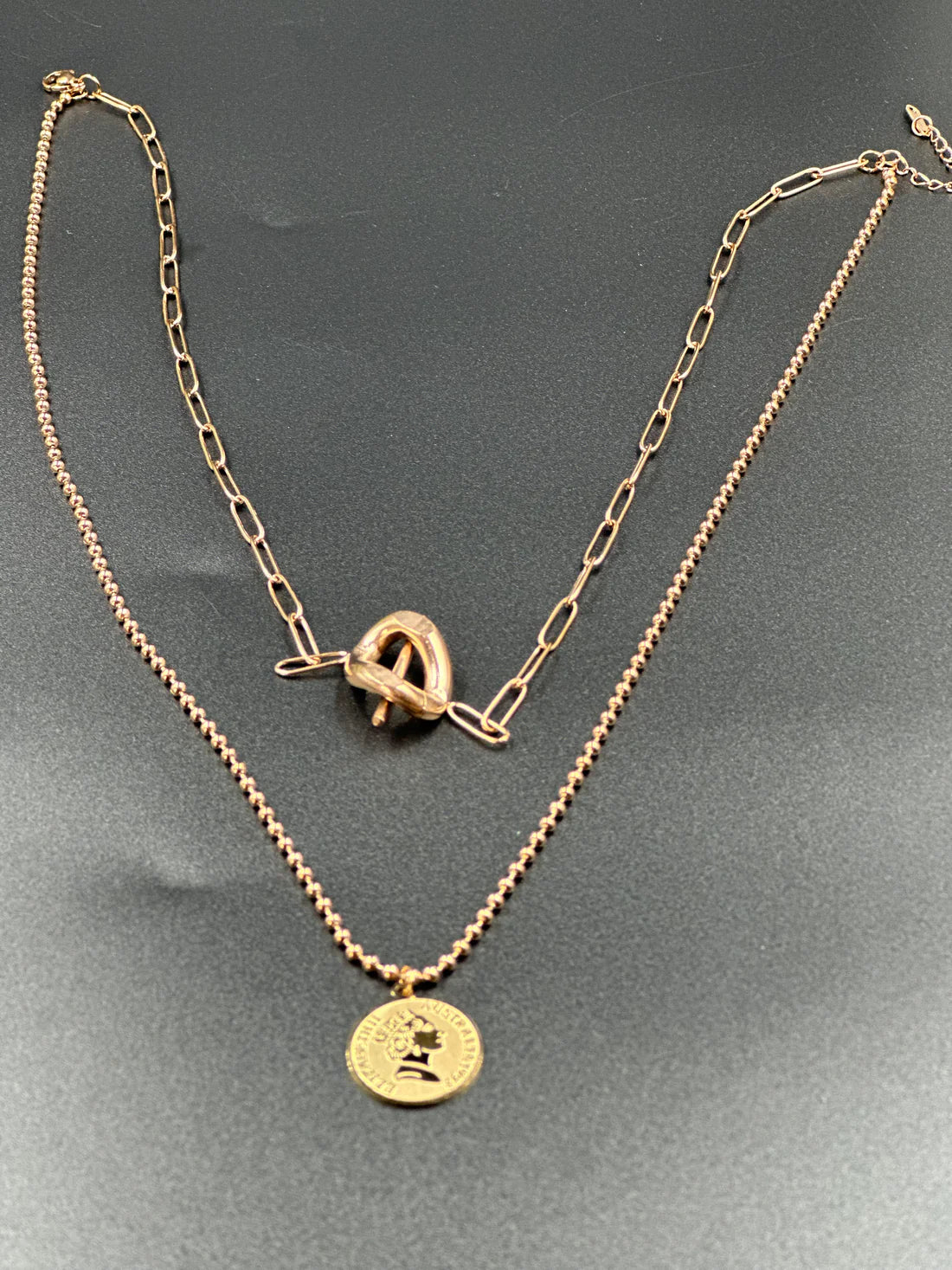 ANTI TARNISH STAINLESS STEEL DOUBLE LAYERED CHAIN (ROSE GOLD)