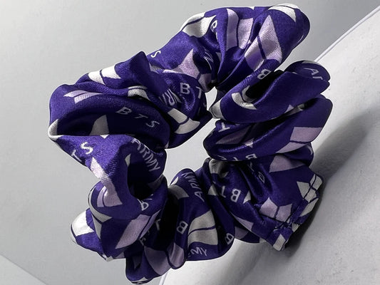 PURPLE BTS SATIN SCRUNCHIE