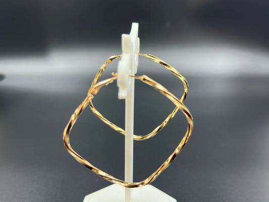 STUNNING ANTI TARNISH STAINLESS STEEL SQAURE SMALL HOOPS EARRINGS