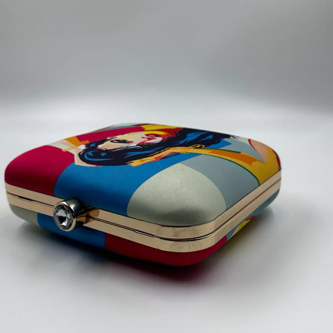 MULTI COLOUR GIRL PORTRAIT CLUTCH BAG