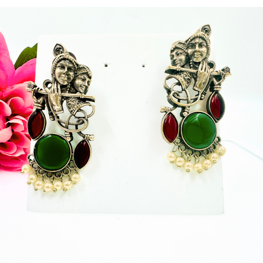 Myrah Elegant Traditional Oxidized Earrings