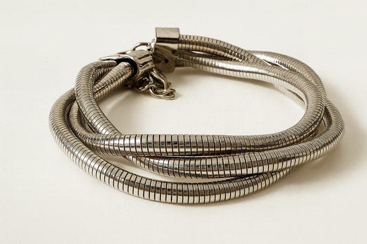 Silver Coil Clasp Bracelet