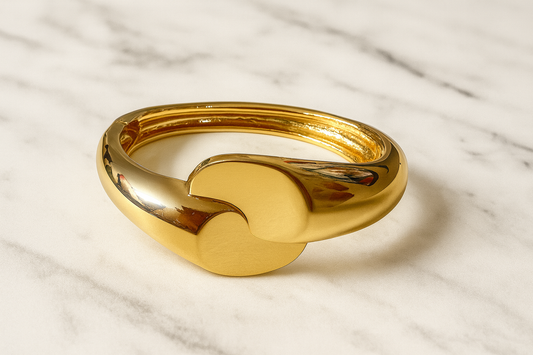 Gold Plated Overlap Cuff Bracelet
