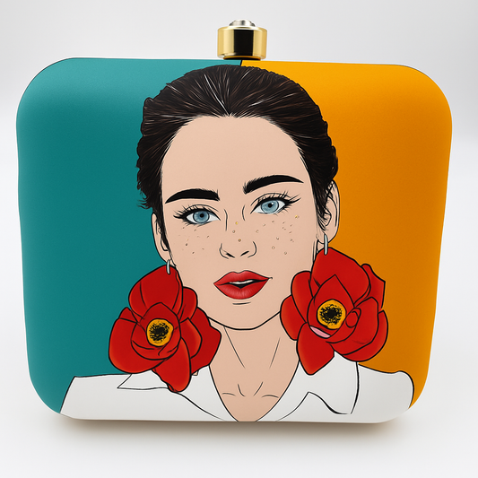 Modern Pop Art Floral Clutch