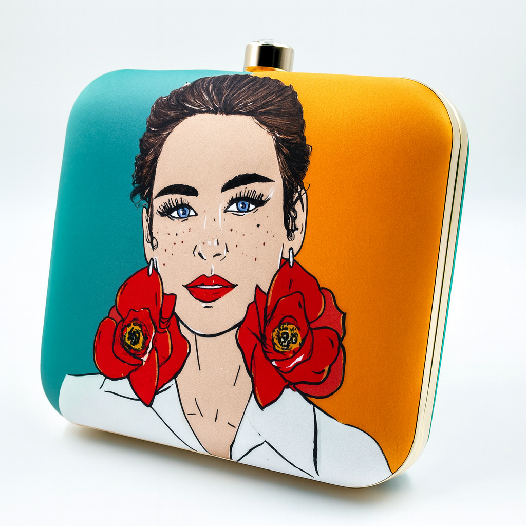 Modern Pop Art Floral Clutch