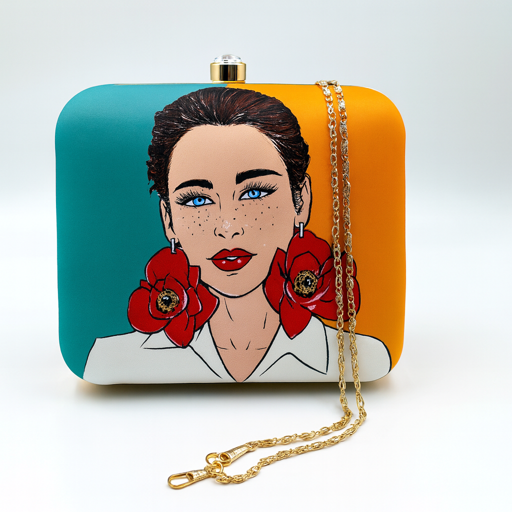 Modern Pop Art Floral Clutch