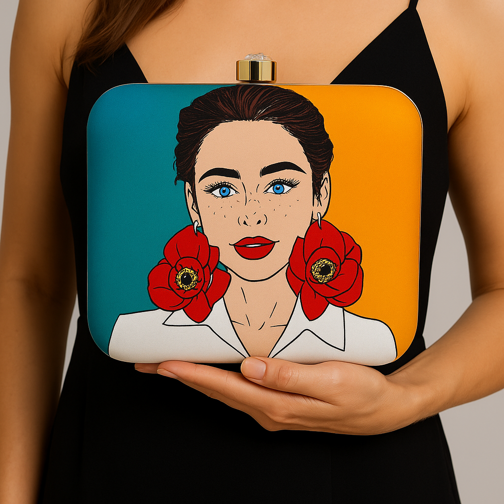 Modern Pop Art Floral Clutch