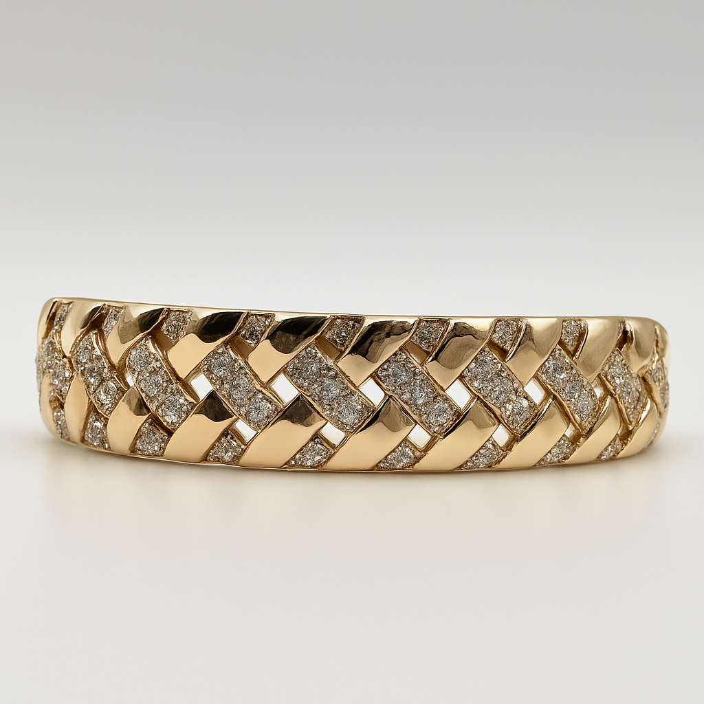 Woven Gold Crystal Bracelet