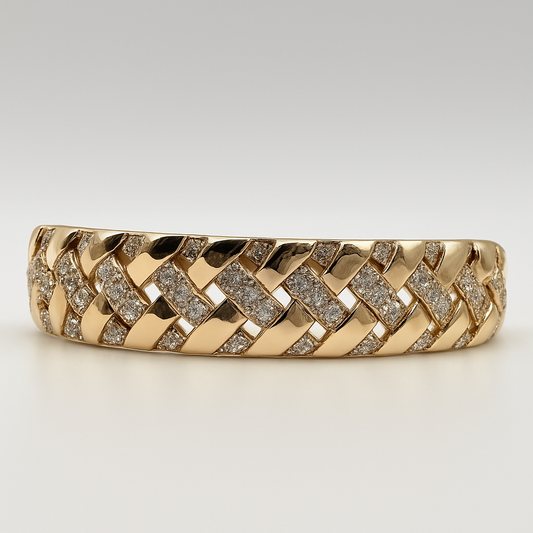 Woven Gold Crystal Bracelet