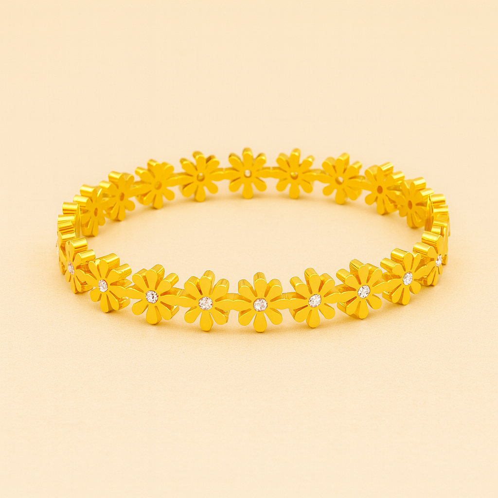 Floral Stainless Steel Bracelet