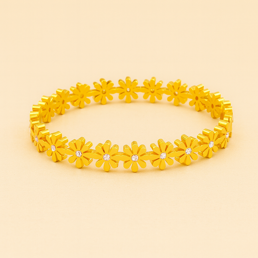 Floral Stainless Steel Bracelet