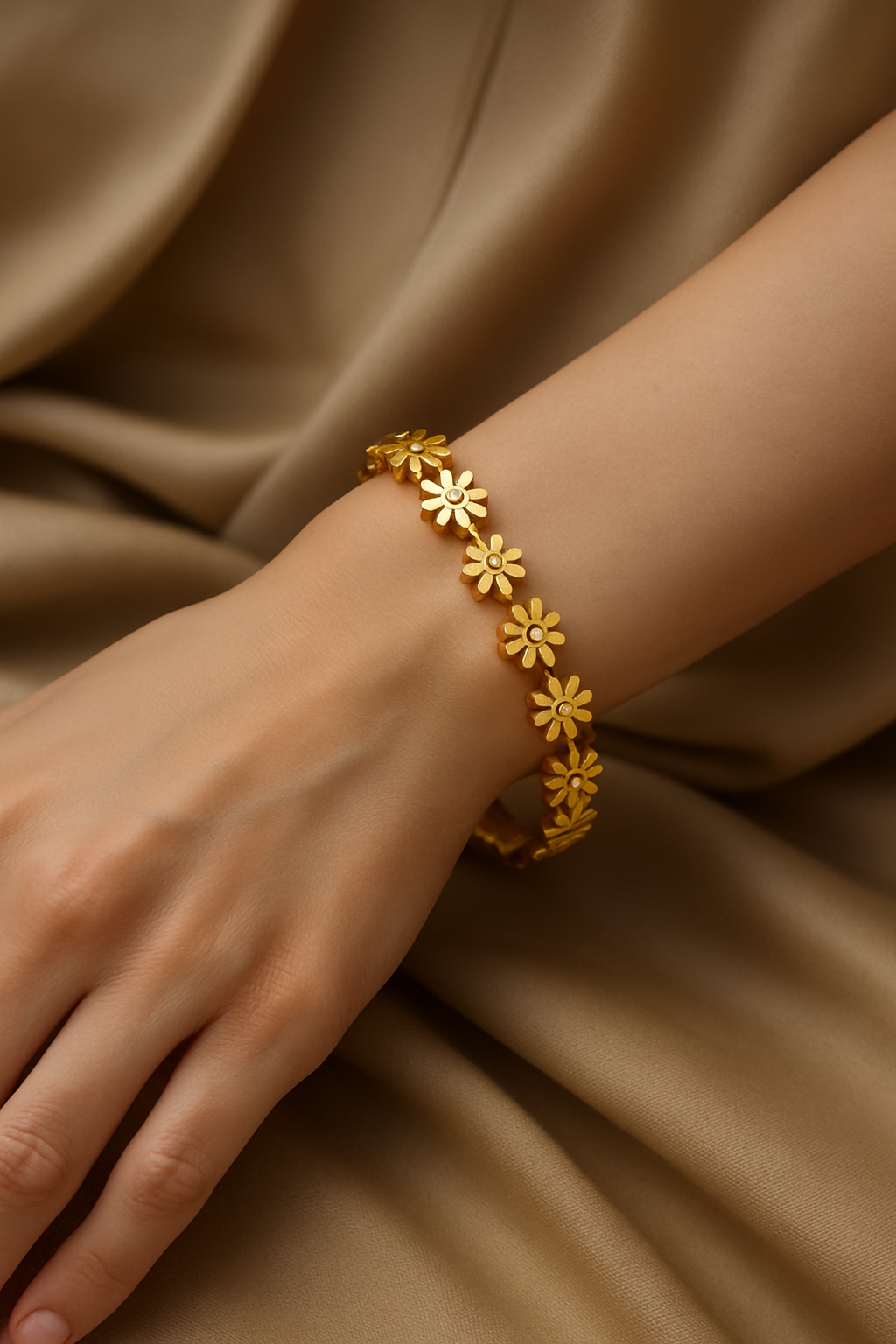 Floral Stainless Steel Bracelet