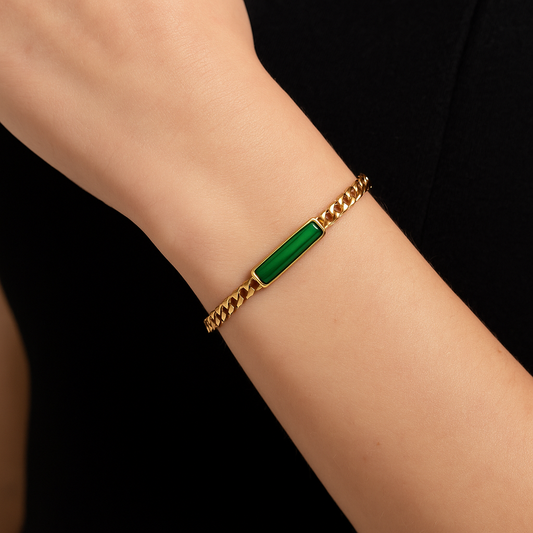 Emerald Bar Curb Bracelet