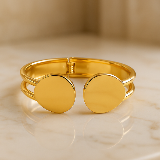 Minimalist Gold Disc Bracelet
