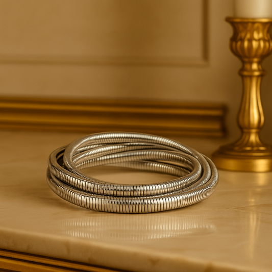 Silver Coil Stack Bracelet