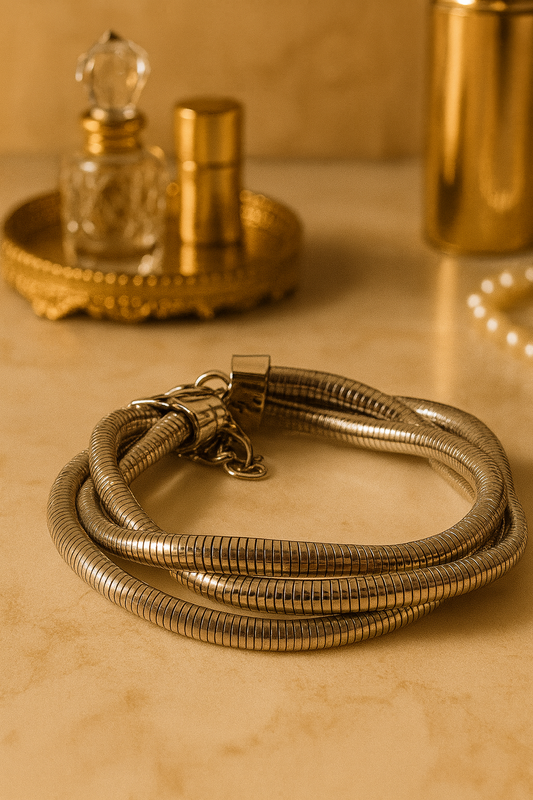 Silver Coil Clasp Bracelet