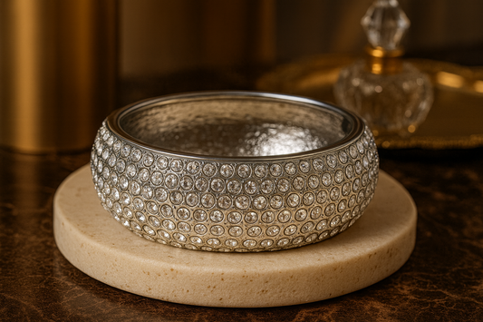 Silver Crystal Statement Bangle