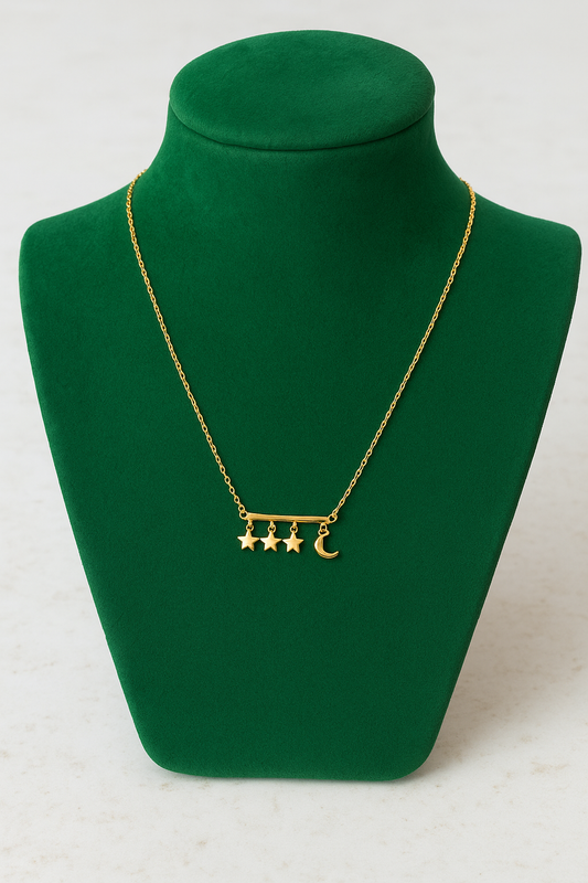 Moon and Stars Pendant Necklace with Celestial Charms | Anti-Tarnish Women’s Jewelry