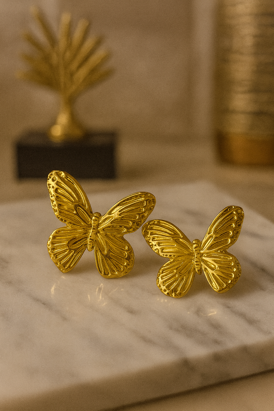 Gold Butterfly Earrings