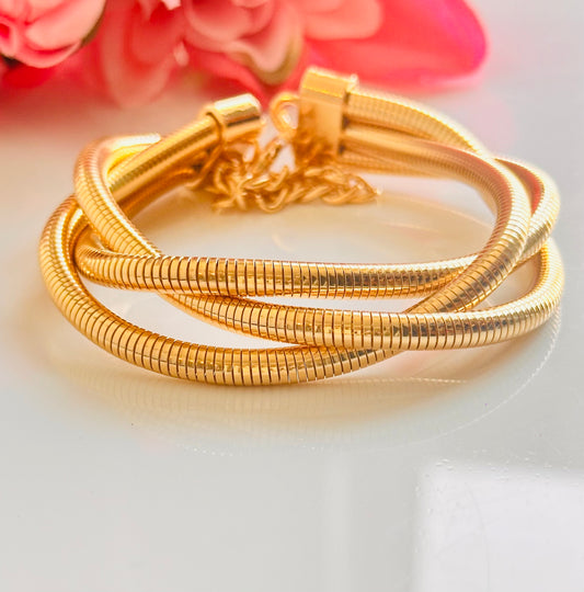 Chunky Golden Layered Bracelet – Anti-Tarnish & Hypoallergenic, Trendy, Classy & Elegant