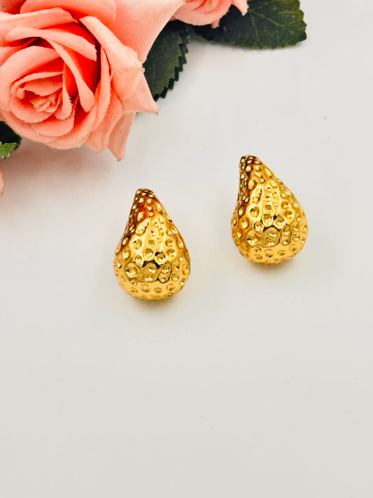 Golden Glow Stainless Steel Earrings - Elegant & Hypoallergenic Jewelry for Everyday Wear