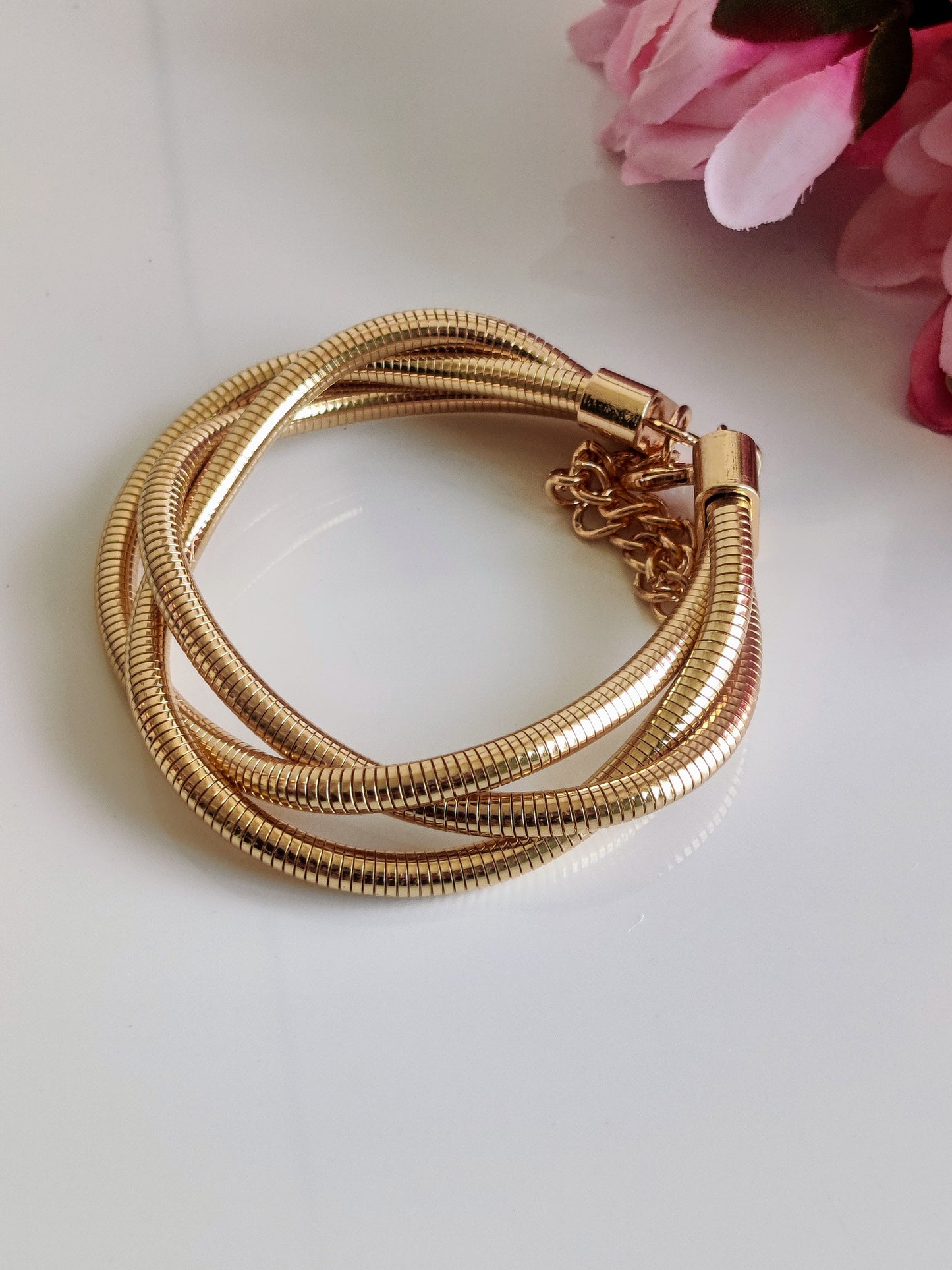 Chunky Golden Layered Bracelet – Anti-Tarnish & Hypoallergenic, Trendy, Classy & Elegant