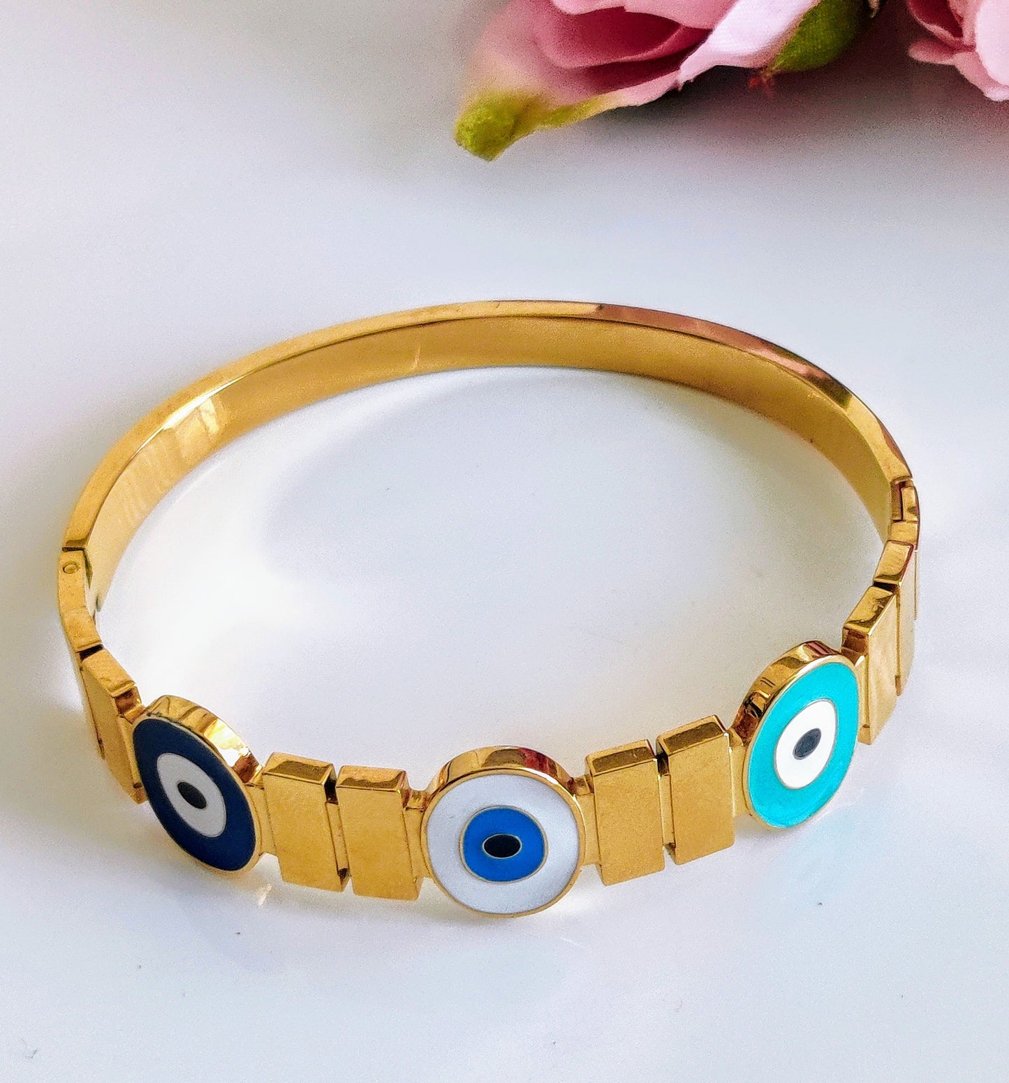 Evil Eye Stainless Steel Bracelet – Anti-Tarnish & Hypoallergenic, Classy & Elegant