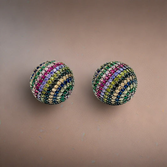 Elegant Blossom Colorful Dome Studs