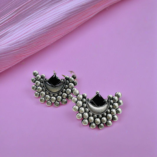 ELEGANT SILVER OXIDISED EARRINGS / TOPS