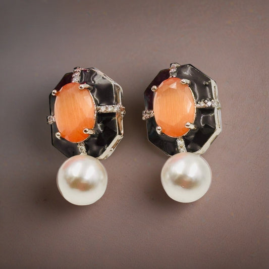 Myrah Elegant Stone & Pearl Earring