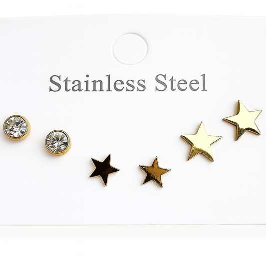 Crystal & Star Stud Set