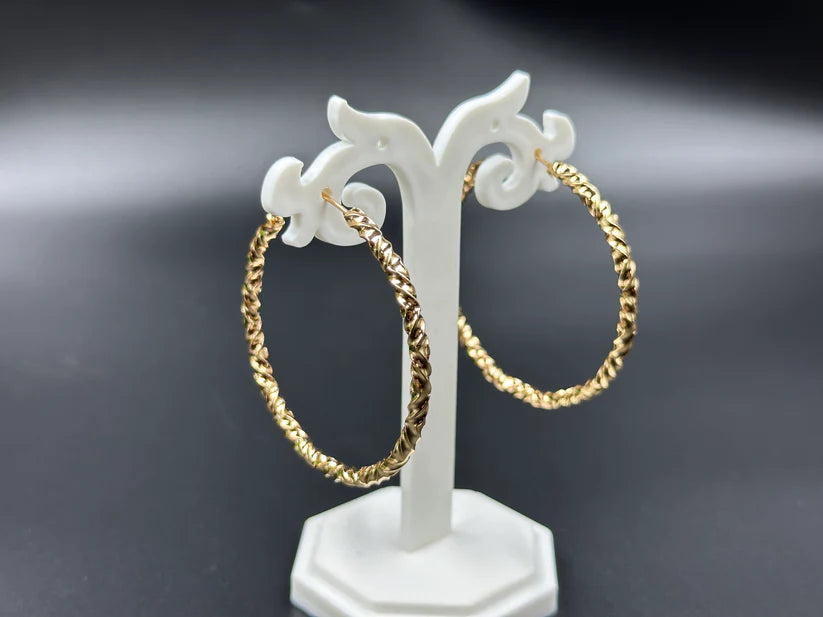 STUNNING ANTI TARNISH STAINLESS STEEL ROUND HOOPS EARRINGS