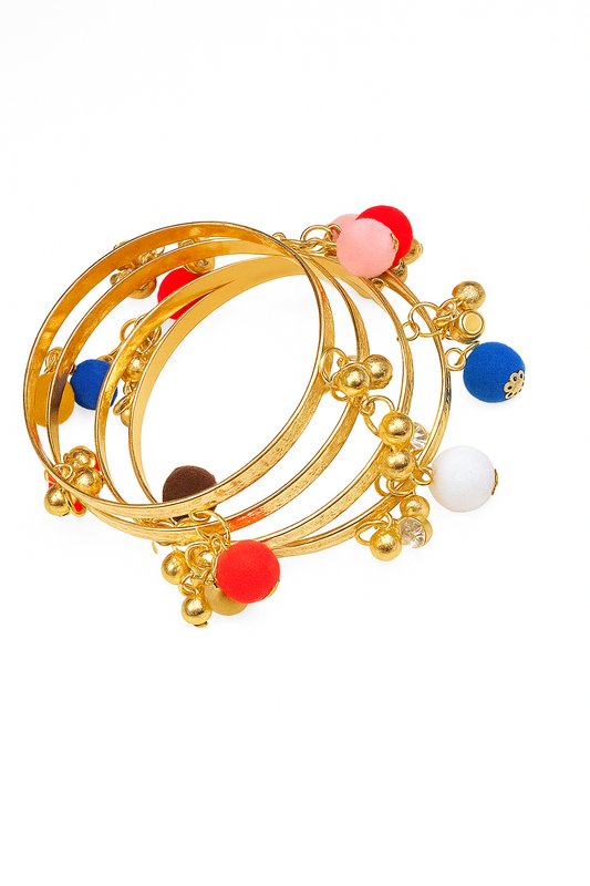 Golden Pom-Pom Bangles