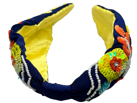 VIBRANT BLUE AND YELLOW HAIRBAND
