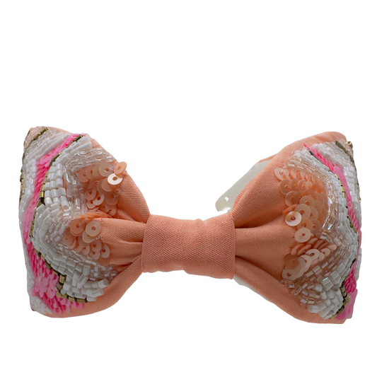 AESTHETIC PEACH AND PINK BEADED HAIRBAND