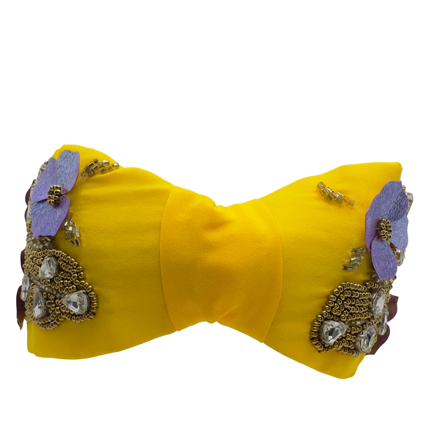 STUNNING YELLOW BEADED HAIRBAND