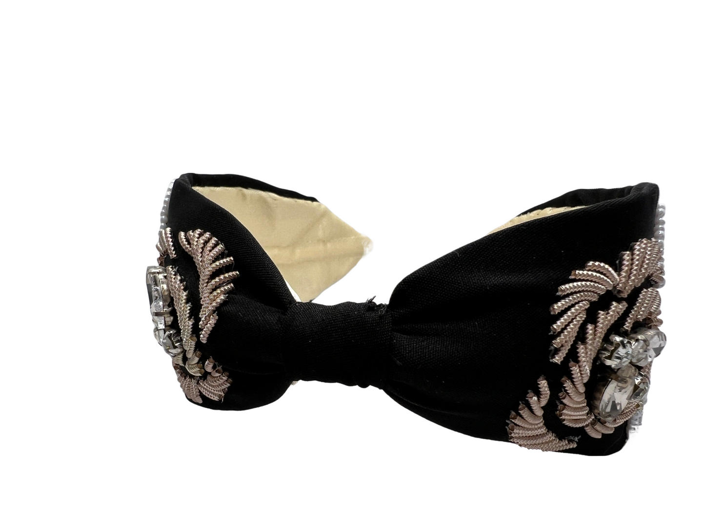 ELEGANT BLACK ZARDOZI AND STONE STUDDED HAIRBAND
