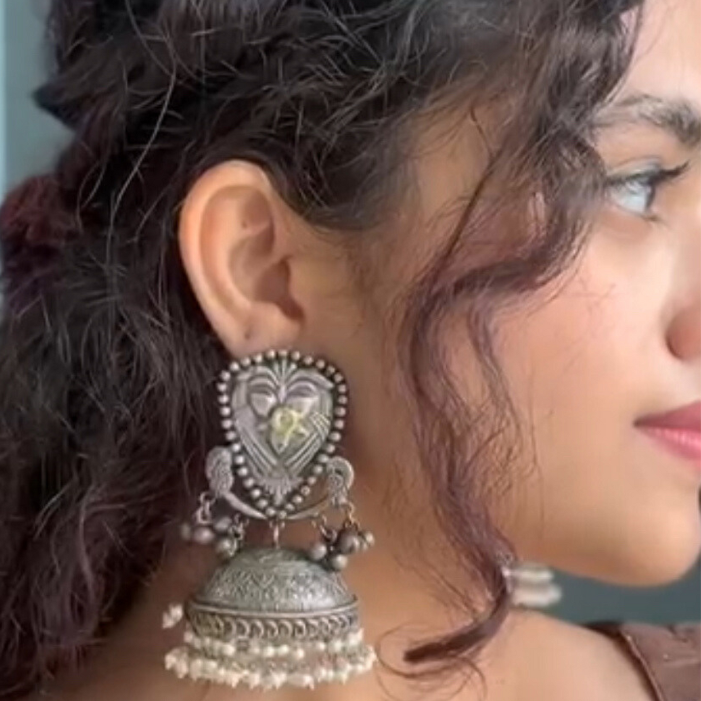 Arshiya Traditional Oxidised Jhumkas