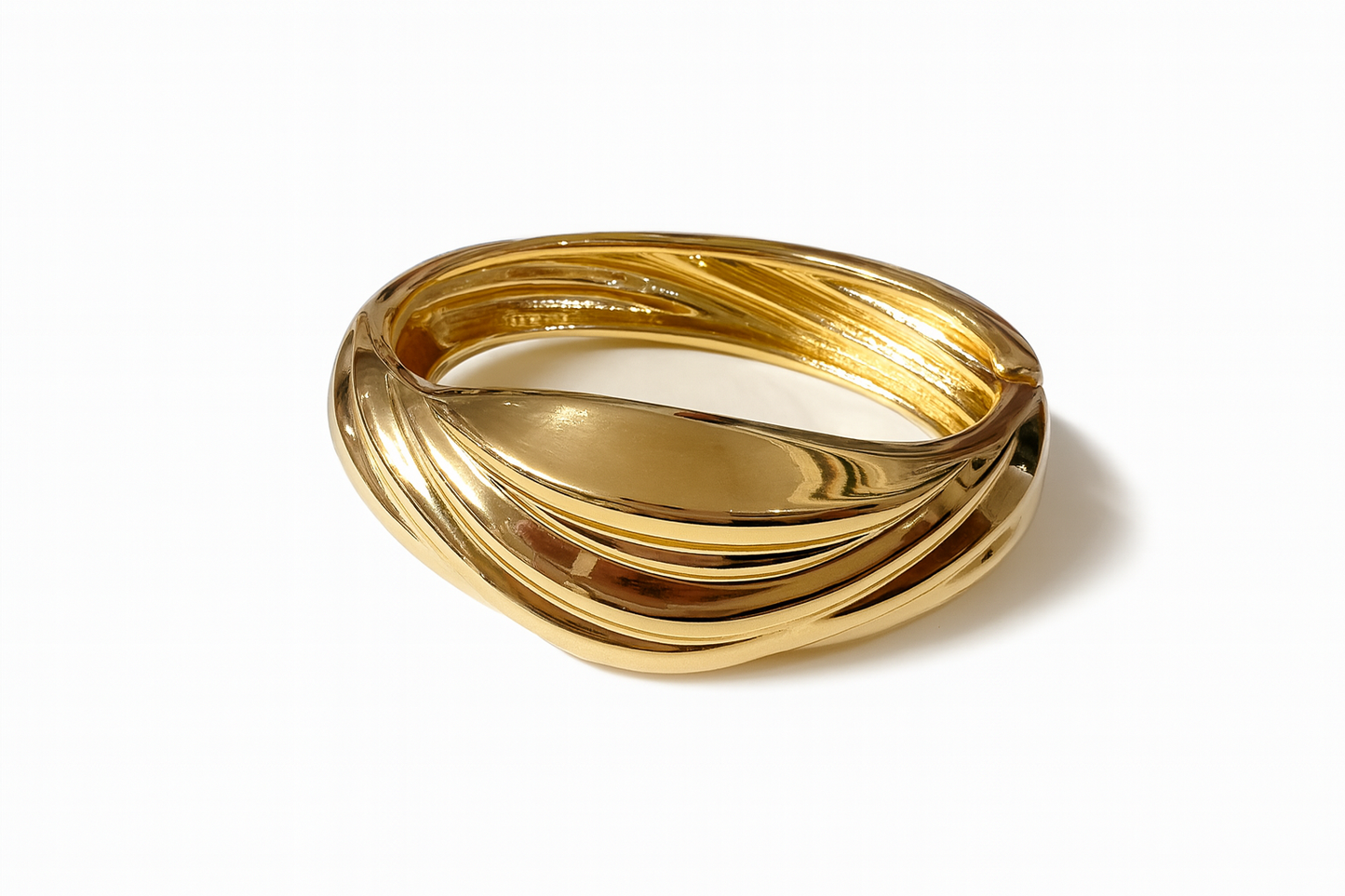 Draped Wave Hinged Bangle