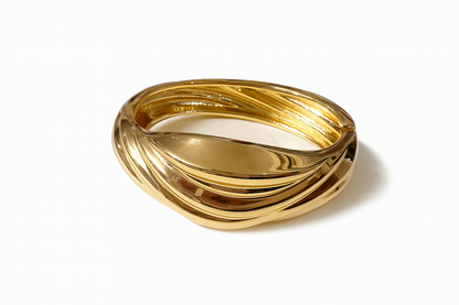 Draped Wave Hinged Bangle