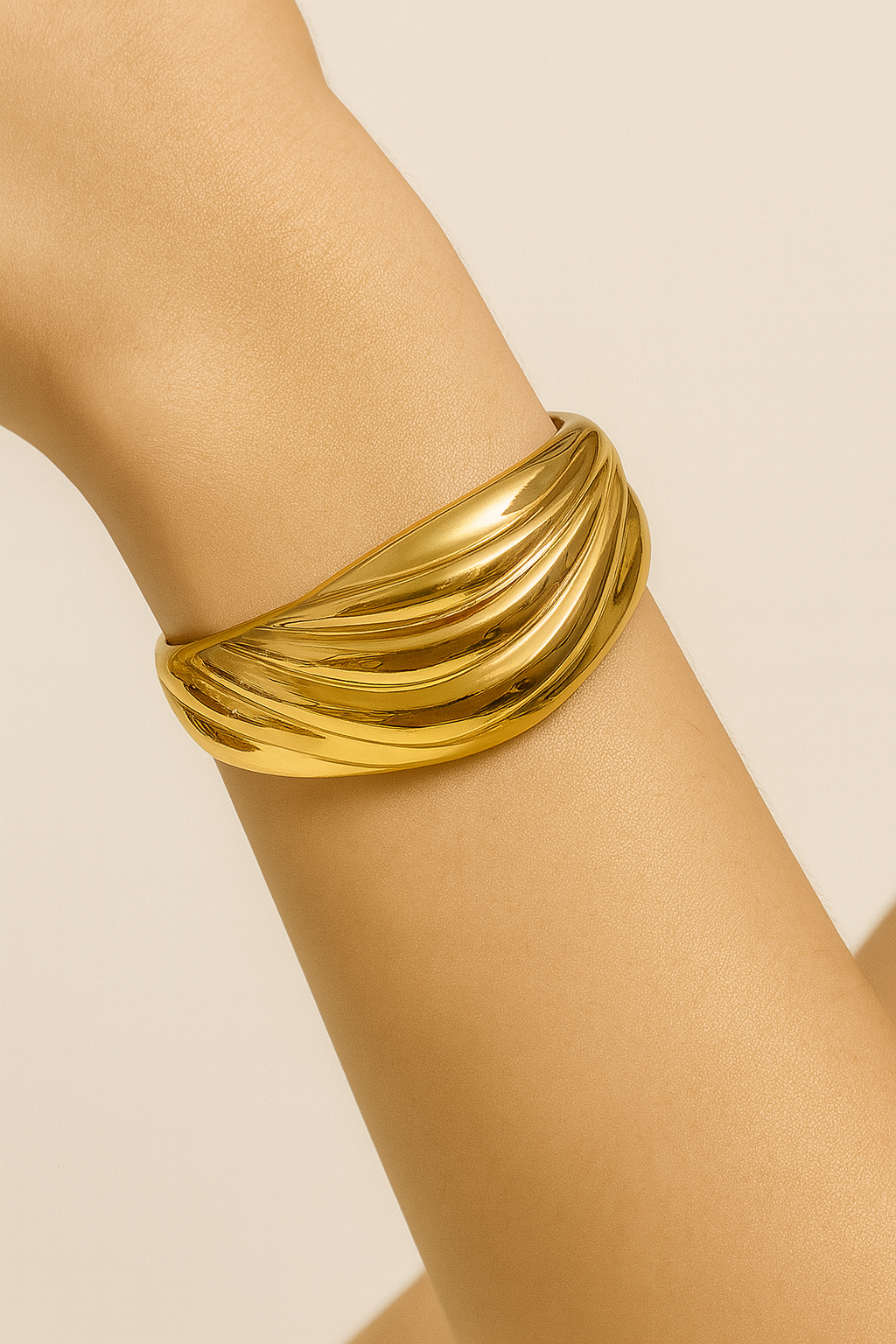 Draped Wave Hinged Bangle