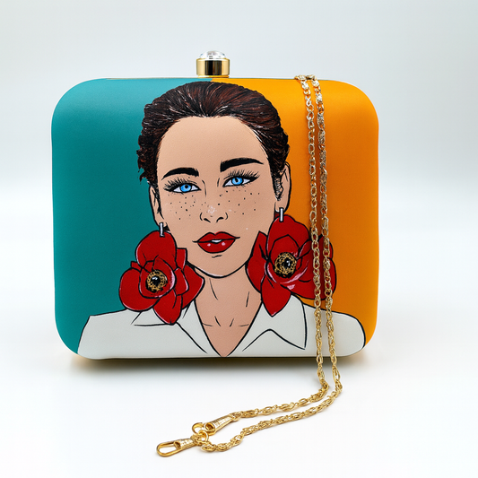 Modern Pop Art Floral Clutch