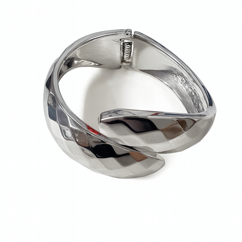 Silver Plated Textured Cuff Bracelet