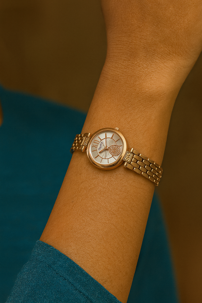 Rose Gold Women’s Bracelet Watch with Crystal Dial | Elegant Fashion Wristwatch