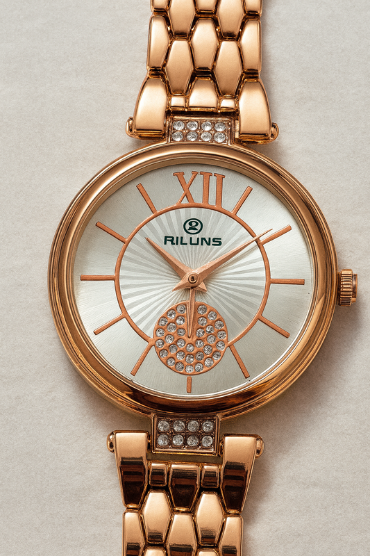 Rose Gold Women’s Bracelet Watch with Crystal Dial | Elegant Fashion Wristwatch