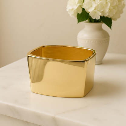 Minimalist Sculpted Gold Plated Cuff Bracelet for Women – Anti-Tarnish Fashion Jewelry